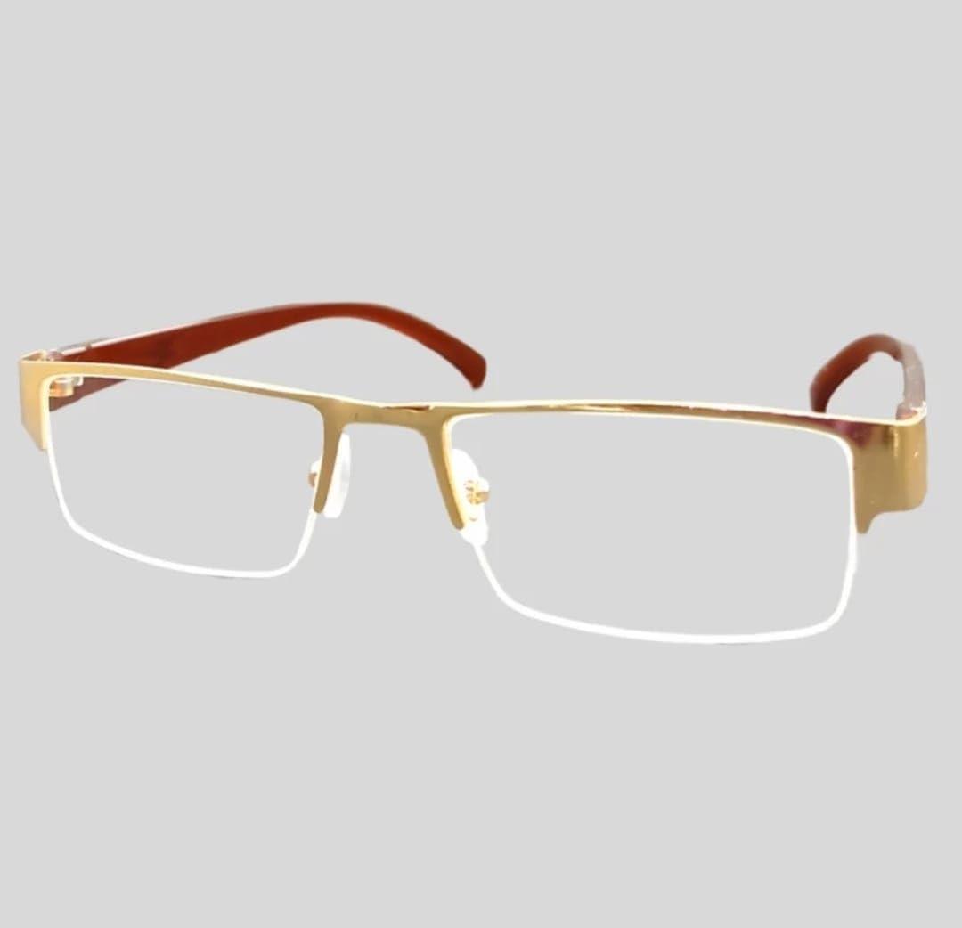 JOY COLOURS JOY COLOURS Half Rim Reading Glasses For Men And Women Power +1.00 +1.25 +1.50 +1.75 +2.00 +2.25 +2.50 +2.75 +3.00 With Smart Carry Box (+ 1.75, Golden)
