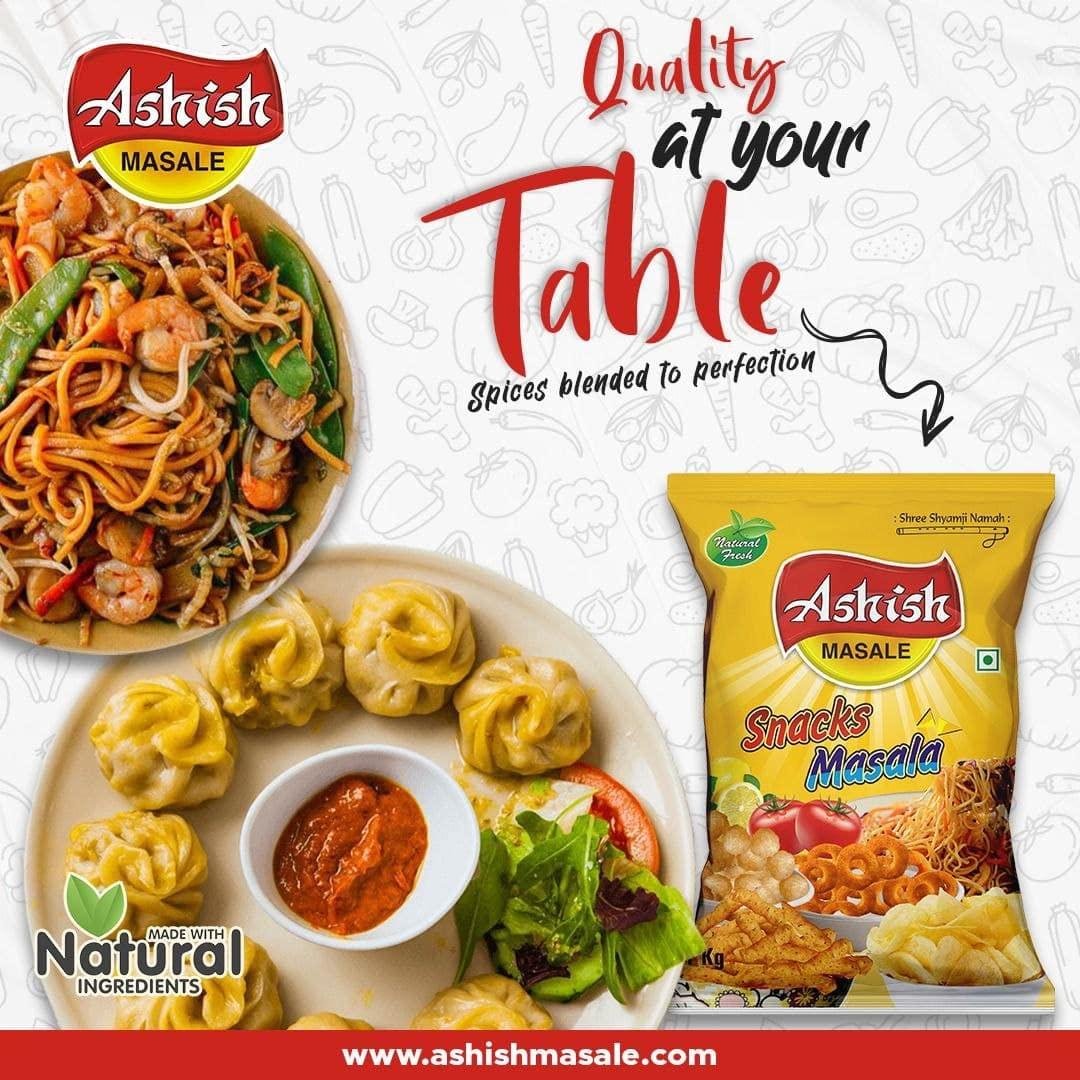 ASHISH Ashish Chinese Snack Masala Powder Perfect Spices for Chinese Dishes Pizza Pasta Aromat Seasoning Chinese Spices 500gm, Pack of 4
