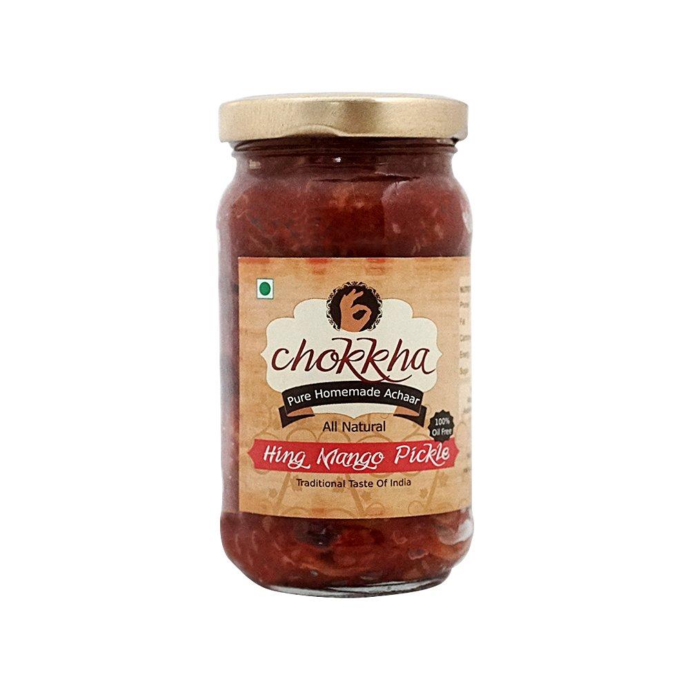 Chokkha Chokkha Traditional Homemeade Hing Mango Pickle (Hing Aam) | No colour Added | Vegan | 100% Oil-Free | Combo of 2| 200 Gm Each
