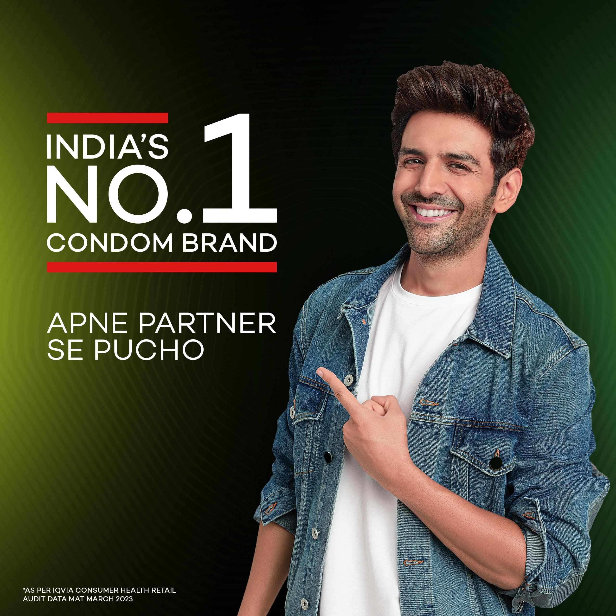 Manforce Manforce High Kiwi Paan Flavoured Condoms for Men| 10 Count| Ultra Thin| Lubricated Latex Condoms For Her Enhanced Pleasure x Pack of 4