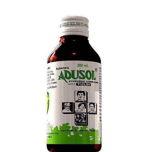 ADUSOL Ajanta\'s Adusol Ayurvedic Adulsa Cough Syrup Prevent Cold Wet Dry Cough Good For kids & Adults, 200 ml