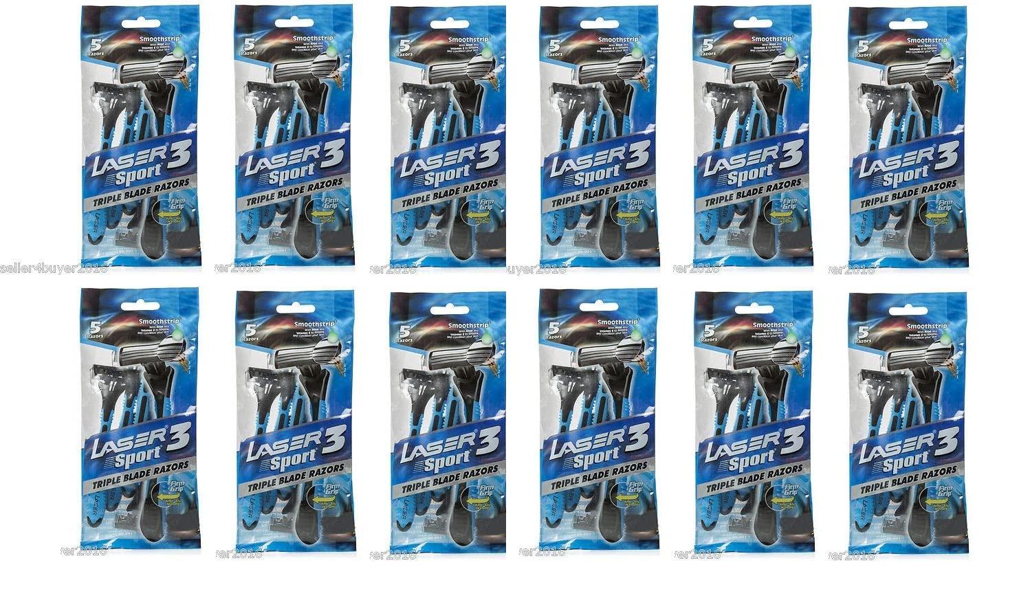 Generic 12 Pack of Laser Sport 3 Triple Blade Razor | Pack of 12