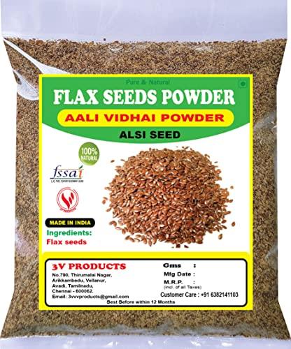 3V PRODUCTS 3V PRODUCTS: Flax Seeds Powder 100g | Aali Vidhai Powder | Alsi Seeds | Agase Beeja Seeds