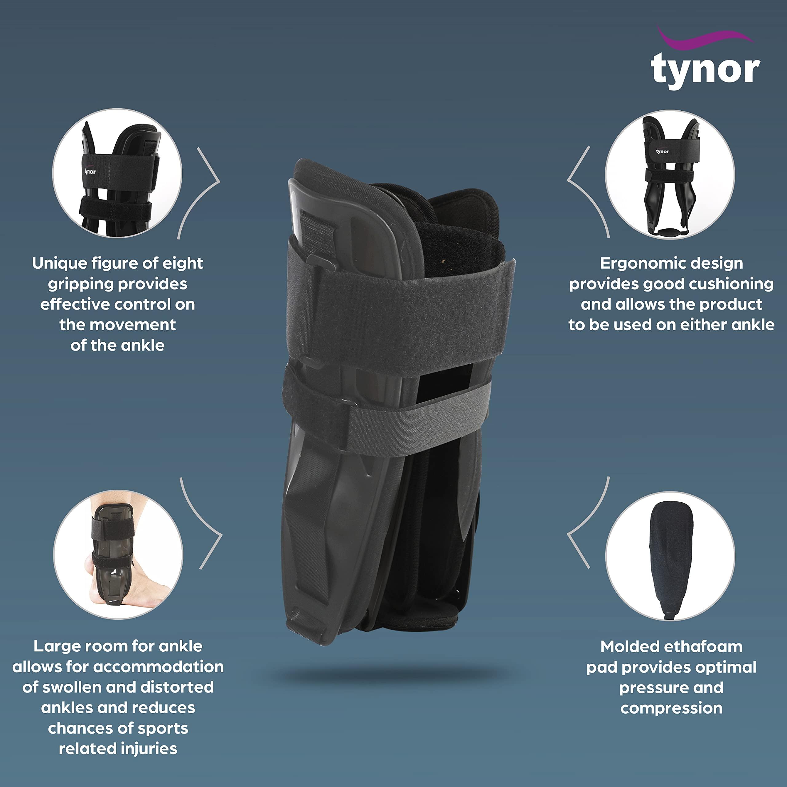 TYNOR TYNOR Air Ankle Splint, Black, Universal Size, 1 Unit