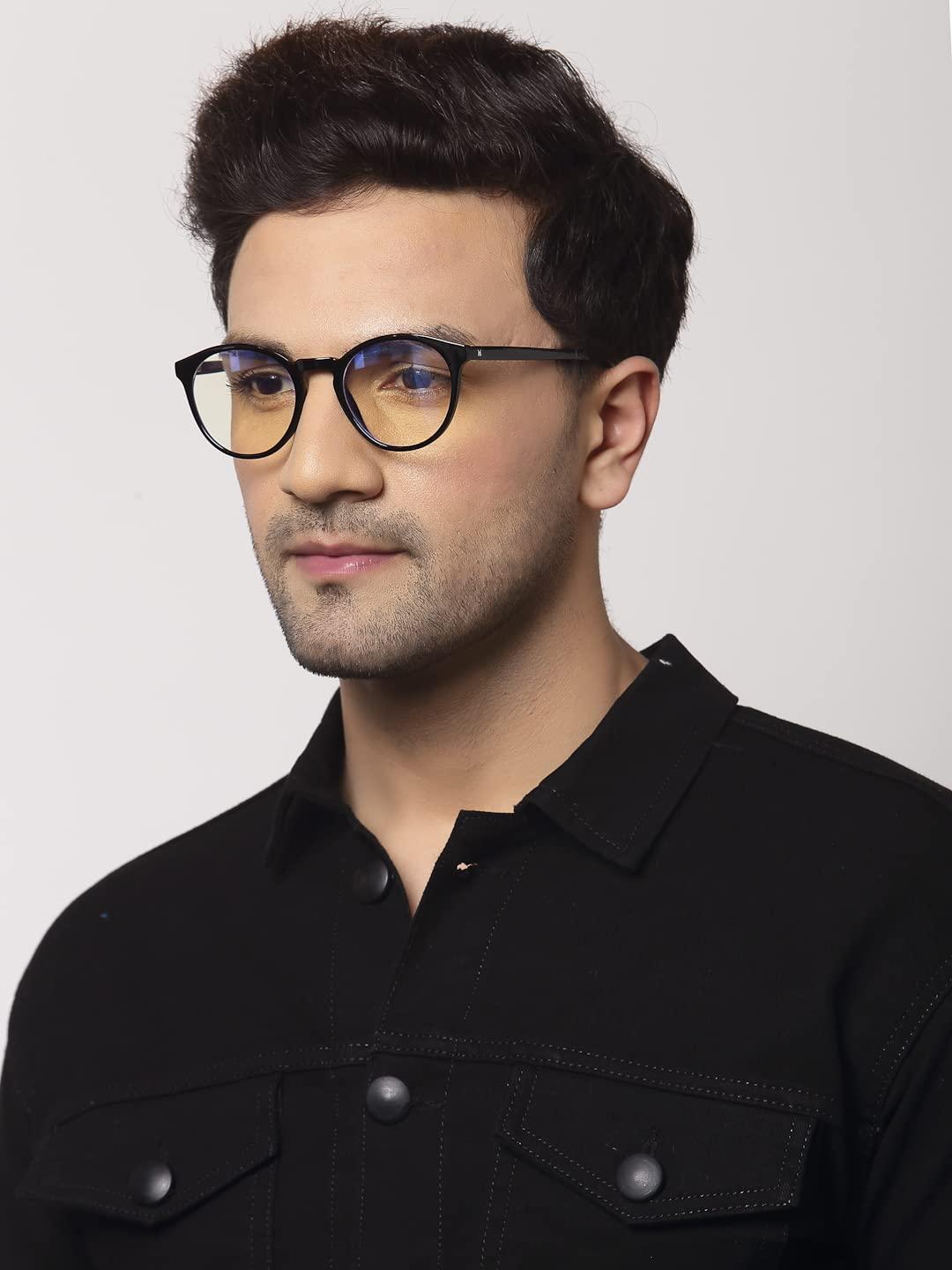 VELOCITY STUDIO Velocity Blue Ray Protected Stylish Oval Frame Computer Eyeglasses Black For Men