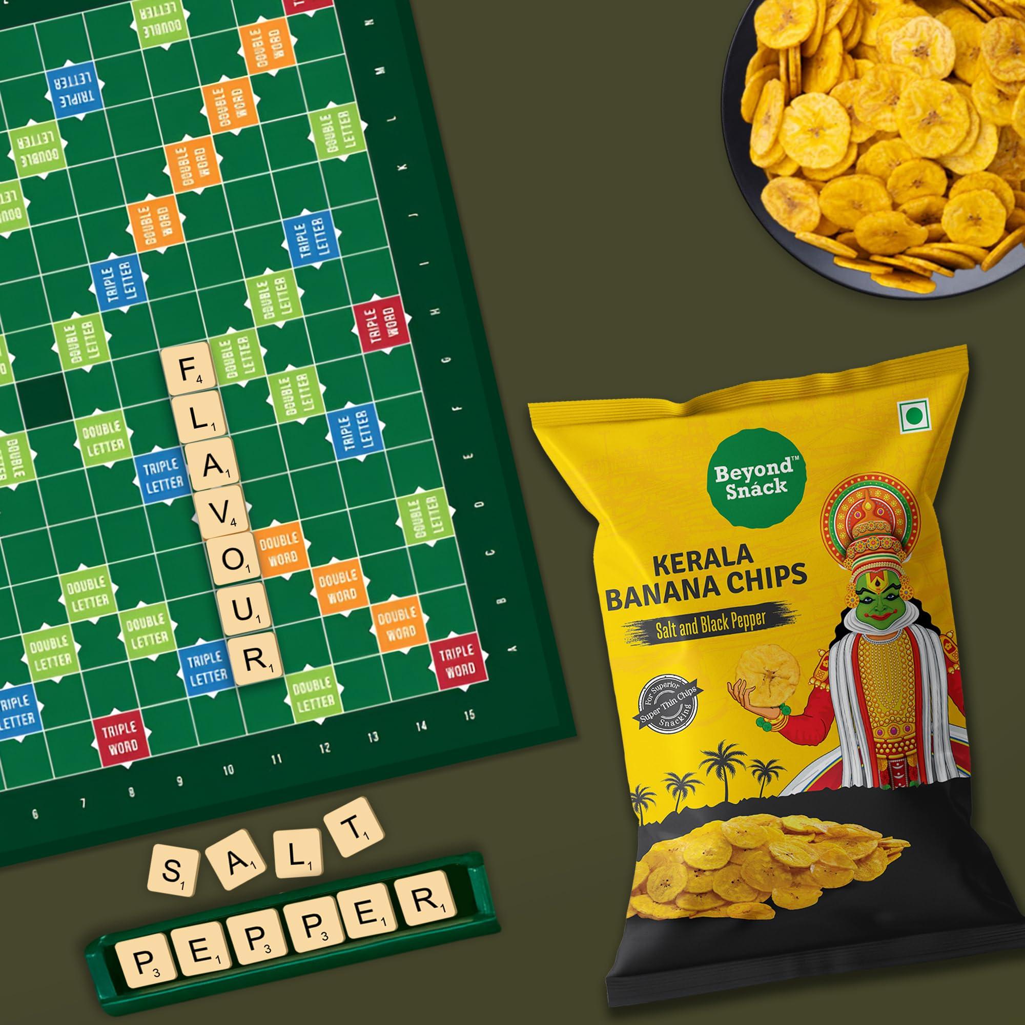 Beyond Snáck Beyond Snack Kerala Banana Chips Thin Cruchy Crispy Snacks Salt and Pepper Flavour 300g (100g*3) - Family Pack