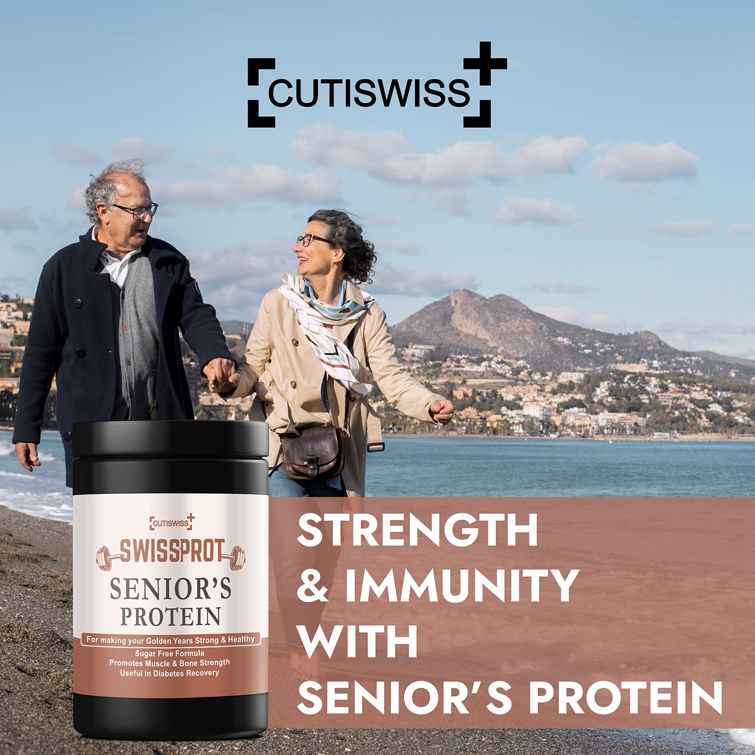 CUTISWISS CUTISWISS Protein Powder Supplement for Senior Citizens | Protein Powder for Elders, 40+ & Old Age Men & Women (360 Gm)