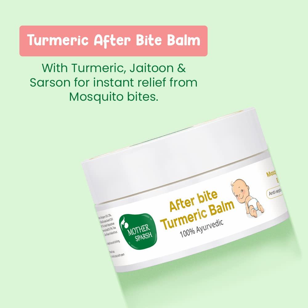 Mother Sparsh Mother Sparsh Tummy Roll On for Baby, Colic Relief and Digestion, 100% Ayurvedic, Hing & Saunf, 40ml + After Bite Turmeric Balm for Rashes and Mosquito Bites, 100% Ayurvedic-25grm